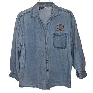 Smith & Wesson American Tradition Denim Button Front Embroidered Shirt S/Med